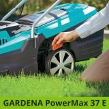 Der GARDENA PowerMax 37 E bietet eine bequeme Schnitthöhenverstellung