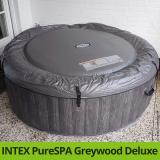 Fertig aufgebauter INTEX PureSpa Bubble Massage Greywood Deluxe