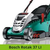 Die Frontansicht des Akku-Rasenmähers Bosch Rotak 37 LI