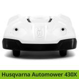 Die Frontansicht des weißen Husqvarna Automower 430 X