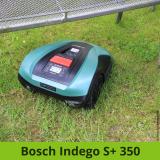 Bosch Mähroboter unter Gartenbank